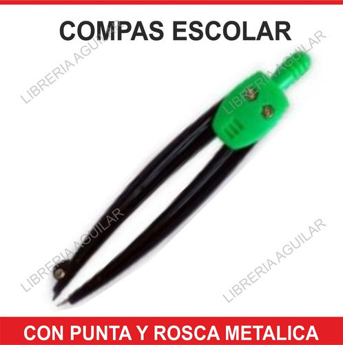 Promo X 24 Compás Escolar Ezco Ideal Para Set De Geometría 1