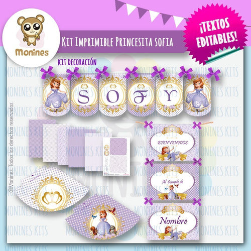 Princesa Sofia Kit Imprimible Cumpleaños Candy Texto Editabl 5