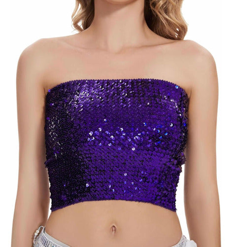 One Place Super Strapless Sequin Top for Women 0