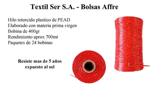 Textil Ser S.A. Twisted Plastic UV PEAD Thin Thread for Packaging - Pack of 24 1