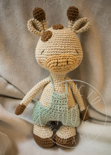 Hecho a Mano Amigurumi - Green Giraffe Crochet Toy - Birth Gift 1