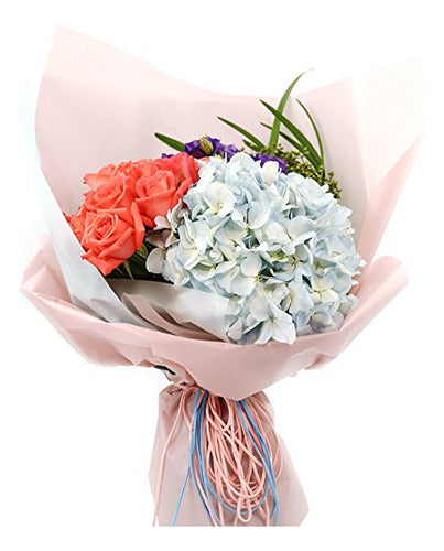 20 Papeles Para Ramo De Flores Estilo Coreano Water Blue 1