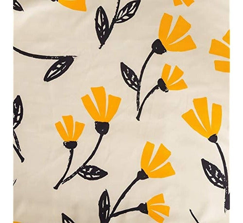 DaDa Bedding Yellow Fleur Floral Juego De Funda Nórdica - Go 3