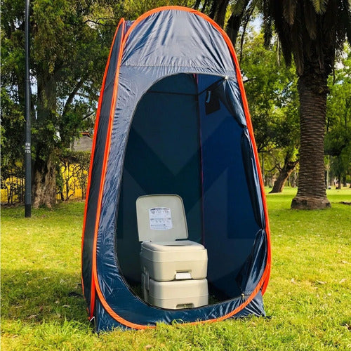 Portable Toilet + Shower Tent Disintegrating Camping Combo 6