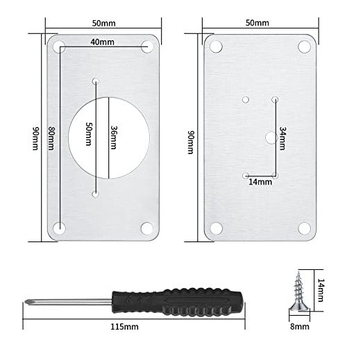 Hexinyigjly 8 Pcs Cabinet Hinges Repair Plates + Screws 1