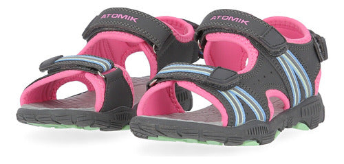 Atomik Doha Infant Sandals in Gray and Pink | Dexter 5