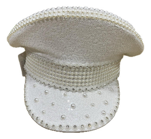 MYM Gorro Capitana Blanca Con Strass 1