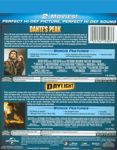 Blu-Ray Dante's Peak + Daylight / Incluye 2 Films 1