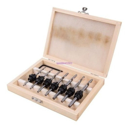 22pc Adjustable Depth Wood Stop Collar Drill Bit Set 1