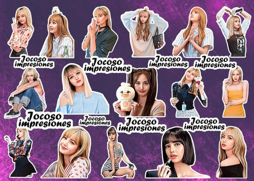 Jocosoimpresiones Stickers Lalisa De Blackpink Resistentes Al Agua 16 Unidades 0