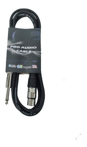 Pro Audio Professional Mono Plug to Canon XLR Female Cable 7.6 M 1