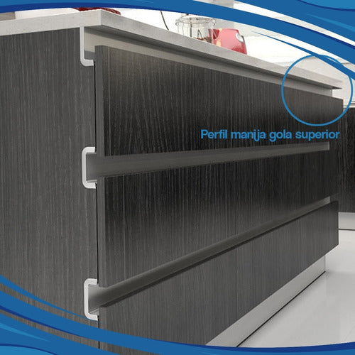 Grupo Euro Gola Superior Profile with Velvet for Kitchen Drawer 2