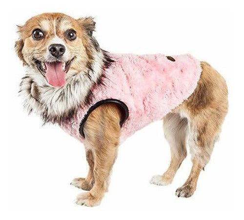 Pet Life Luxe Pinkachew Luxury Mink Fur Dog Coat 0