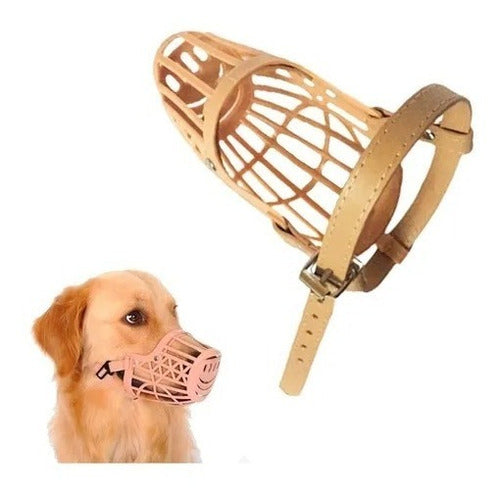 Oasis Large Adjustable Basket Muzzle for Dogs - Suela Color - L - XL - XXL 5