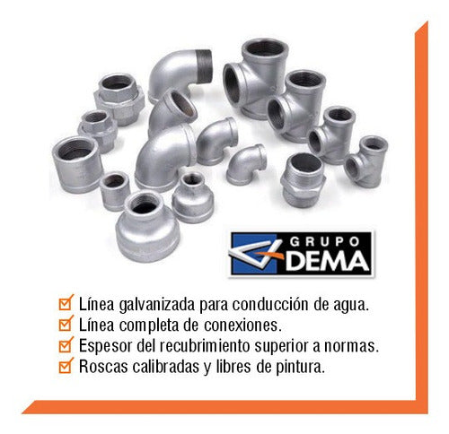 D.E.M.A. Brida Hierro Galvanizado Lisa Rosca Hembra 2 Pulgadas 2