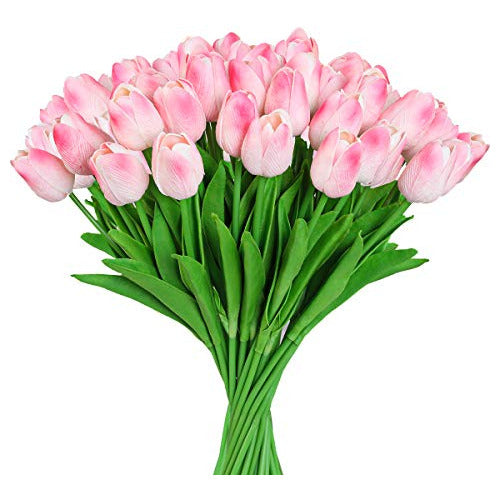 Hawesome 30pcs Artificial Latex Tulips Flowers Stems 0