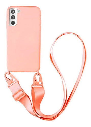 Protector Para Samsung S21 Fe Correa Silicona Rosa 0