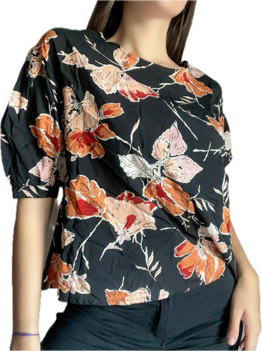 Printed Short Sleeve Blouse Women's Fashion Designs 2