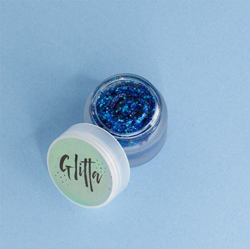 Glitta Glitter En Gel Blue Easy Glitta Maquillaje Brillo Azul 0