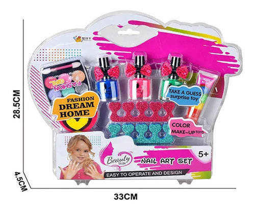 Fashion Cosmetic Set Pinturitas Maquillaje Petaca Niñas Esmaltes Completo St 1