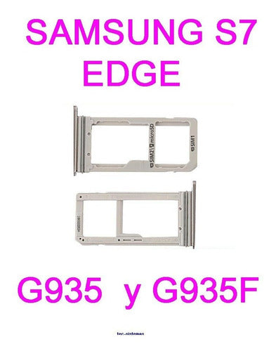 Bandeja Porta Sim Samsung Galaxy S7 Edge G935 G935f Plateada 0