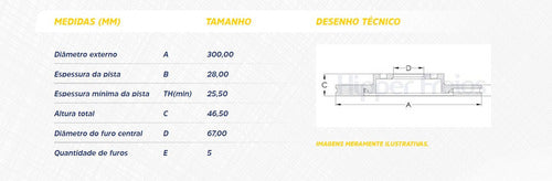 Disco De Freio Dianteiro 300mm Mercedes Benz C240 Sedan 1