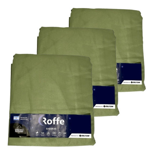 Pack of 3 Adjustable Queen Size Sheets 220 X 240 Cm - Roffe 60