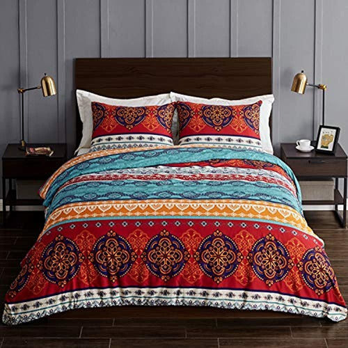 Boho Mandala Bohemian Chic 3 Uds. Juego De Cama Tamaño Queen 2