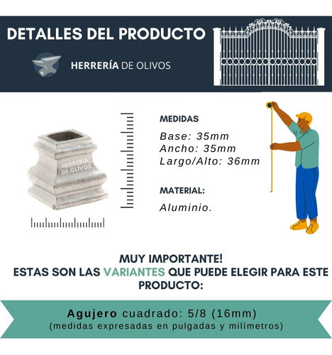 Herrería de Olivos Aplique Reja Hierro Intermedio De Reja (5 Unidades) C.10785 1