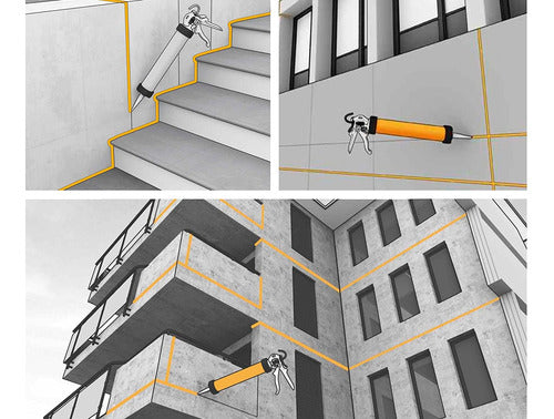 Selante Poliuretano Sikaflex Construction Branco - Kit 3 Un 3