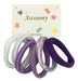 Pack of 18 White, Lilac, Violet Hair Ties with Shimmer - 3.5cm Diameter - HaiXing Bijouterie - Item C:8339 0