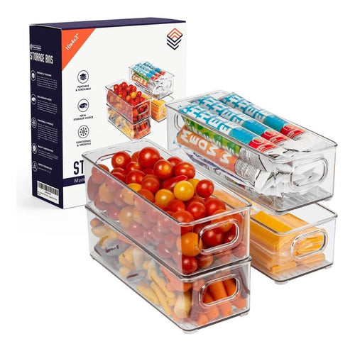 Clear Space Contenedores Para Refrigerador/Despensa 25 X10 X 7,6cm Pack 4 0