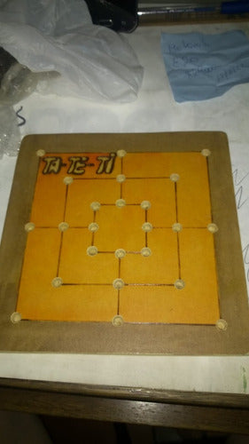 Juego De Mesa  Ta Te Ti Base De Madera Artesanias Tateti 0