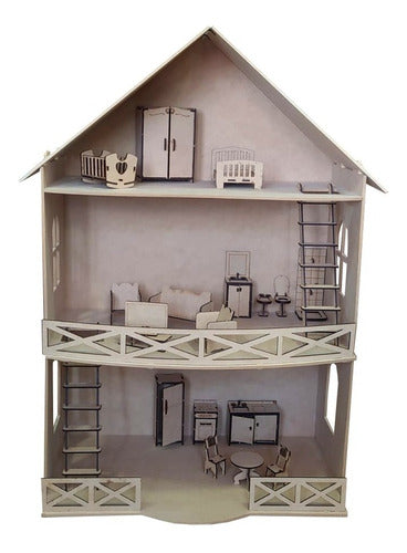 Premium Wooden Dollhouse for Children's Furniture 0