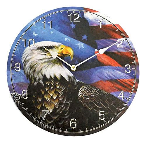 Reloj De Pared Con Águila Patriótica Americana, Especial . 0