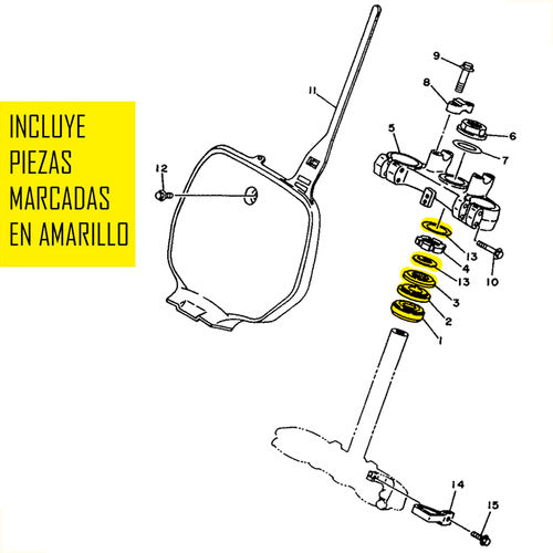 Bearing Connections Kit Rulemanes De Direccion Yamaha Yz 250fx - 450fx 2016-2022 1