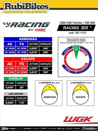 Árbol De Leva Racing 305º Cbx-twister-tornado-cb. Wgk 1