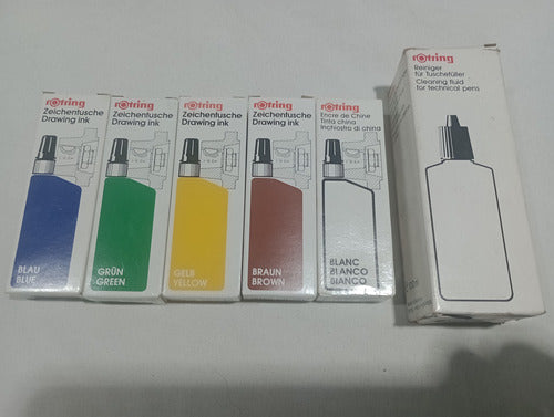 Rotring 5 China Ink 23 Ml + 1 Cleaning Liquid 100 Ml 0