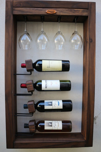 Wine Cellar Cava with Wooden Glass Holder for 4 Bottles 3