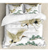 Lunarable Moon Bird Duvet Cover Set, 2 Flying Japanese Cranes 0