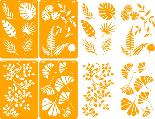 Matezz - Deco Stencils Stencil Plants 4 Templates 20x30 Deco Stencils P7 0