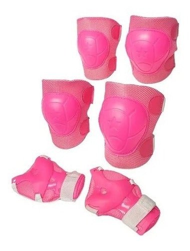 Set Proteccion Codera Rodillera Muñequera Rosa 1