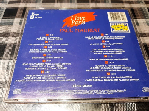 Paul Mauriat - I Love París - Cd Original Importado 1