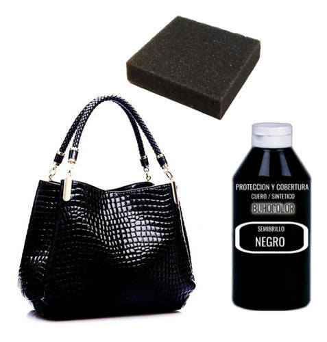 Buhocolor Tinta Restaura Sobre Bolso Cartera + Aplicador - Negro 120ml 0