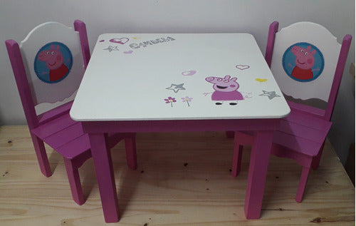 Personalized Wooden Children's Table and Chairs with Character Designs 9