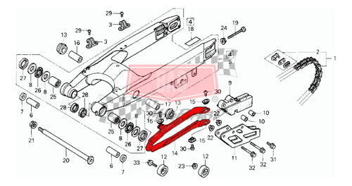 BAG MOTOPARTS3D Chain Slider Guide Honda CR 125 95-97 CR 250 95-96 1