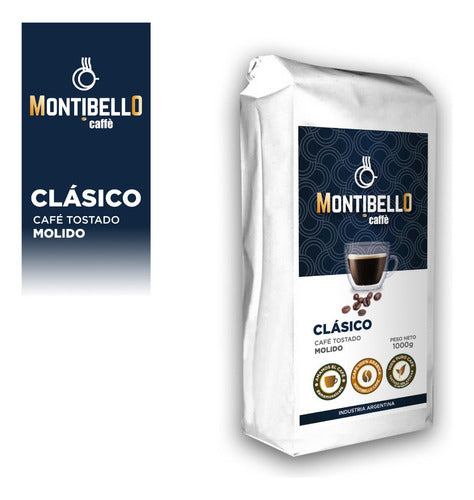 Cafe Molido Tostado Sin Azucar Montibello Clasico 1kg 0