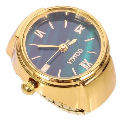 WRITWAA Vintage Mini Digital Zinc Alloy Finger Ring Watch 0