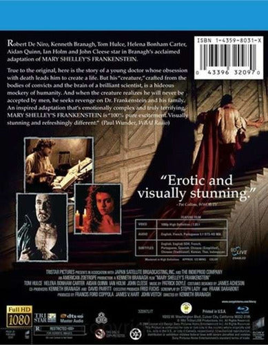 Blu-Ray Mary Shelley's Frankenstein / Directed by Kenneth Branagh 1