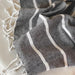 White Striped Blanket with Braided Fringes - Trendy Corner 0